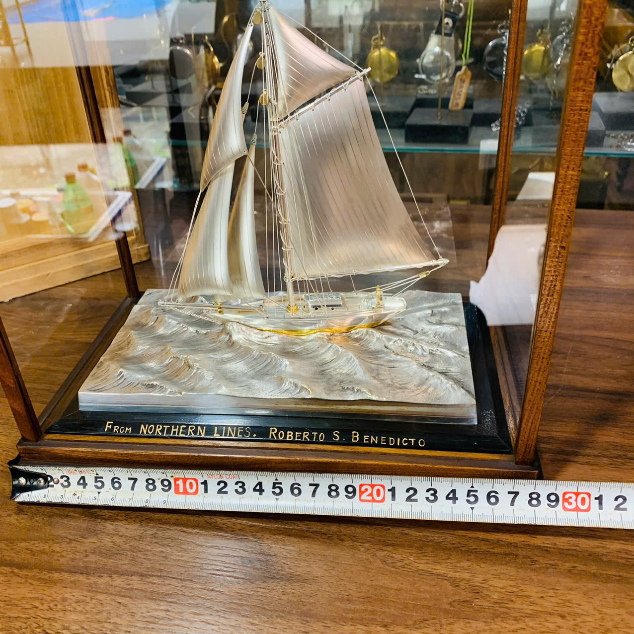 Thuyền bạc Silver 970, kèm hộp kính