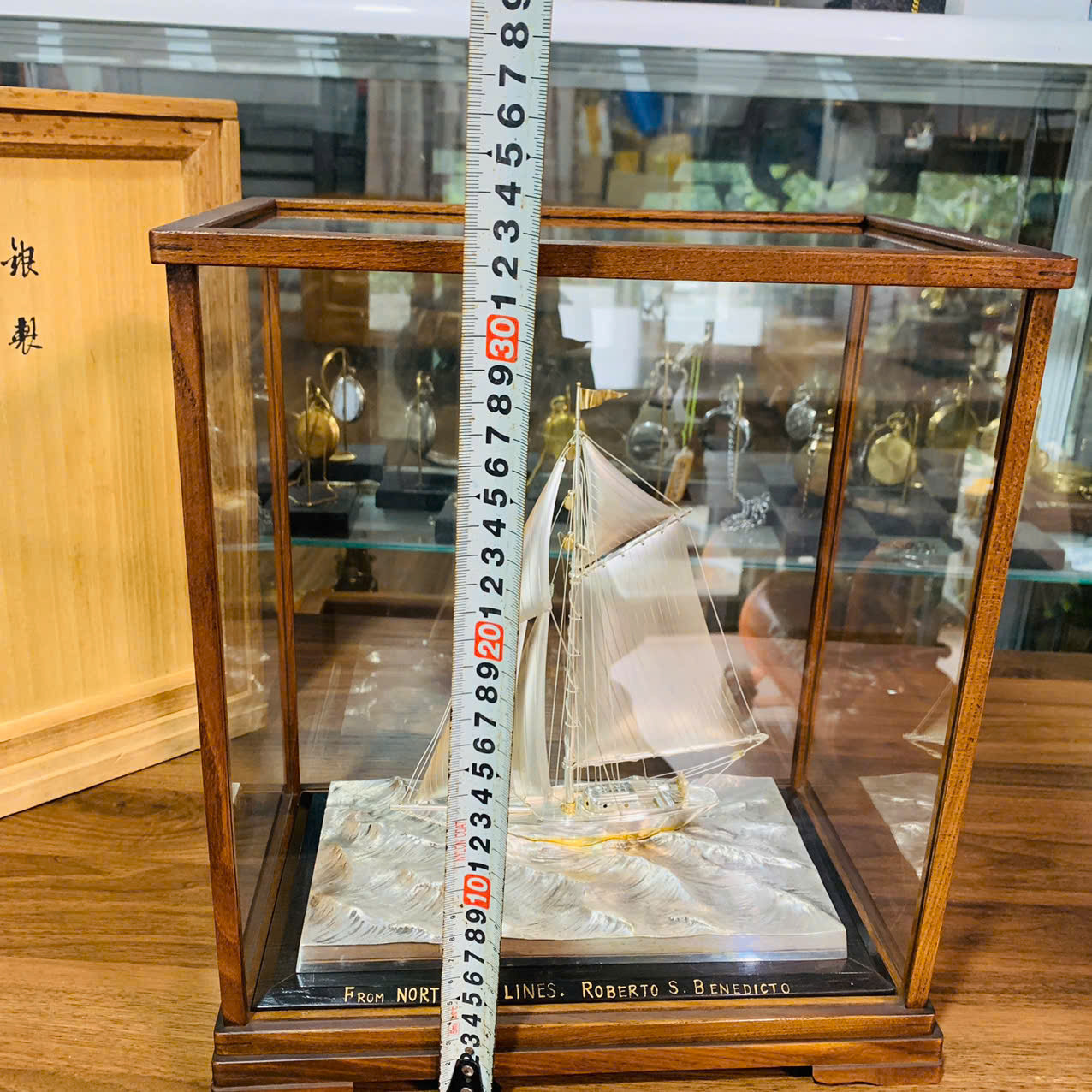 Thuyền bạc Silver 970, kèm hộp kính