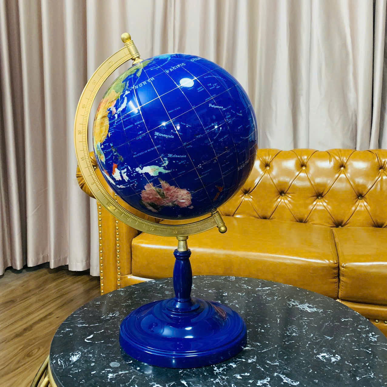 Quả địa cầu đá USA size lớn rất đẹp kèm tag