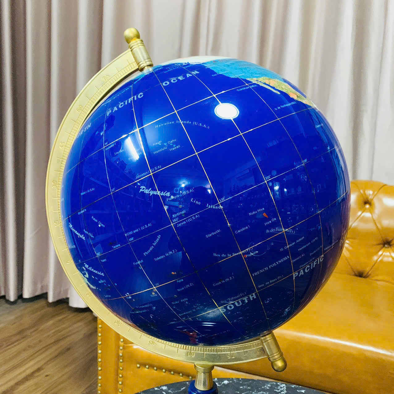 Quả địa cầu đá USA size lớn rất đẹp kèm tag