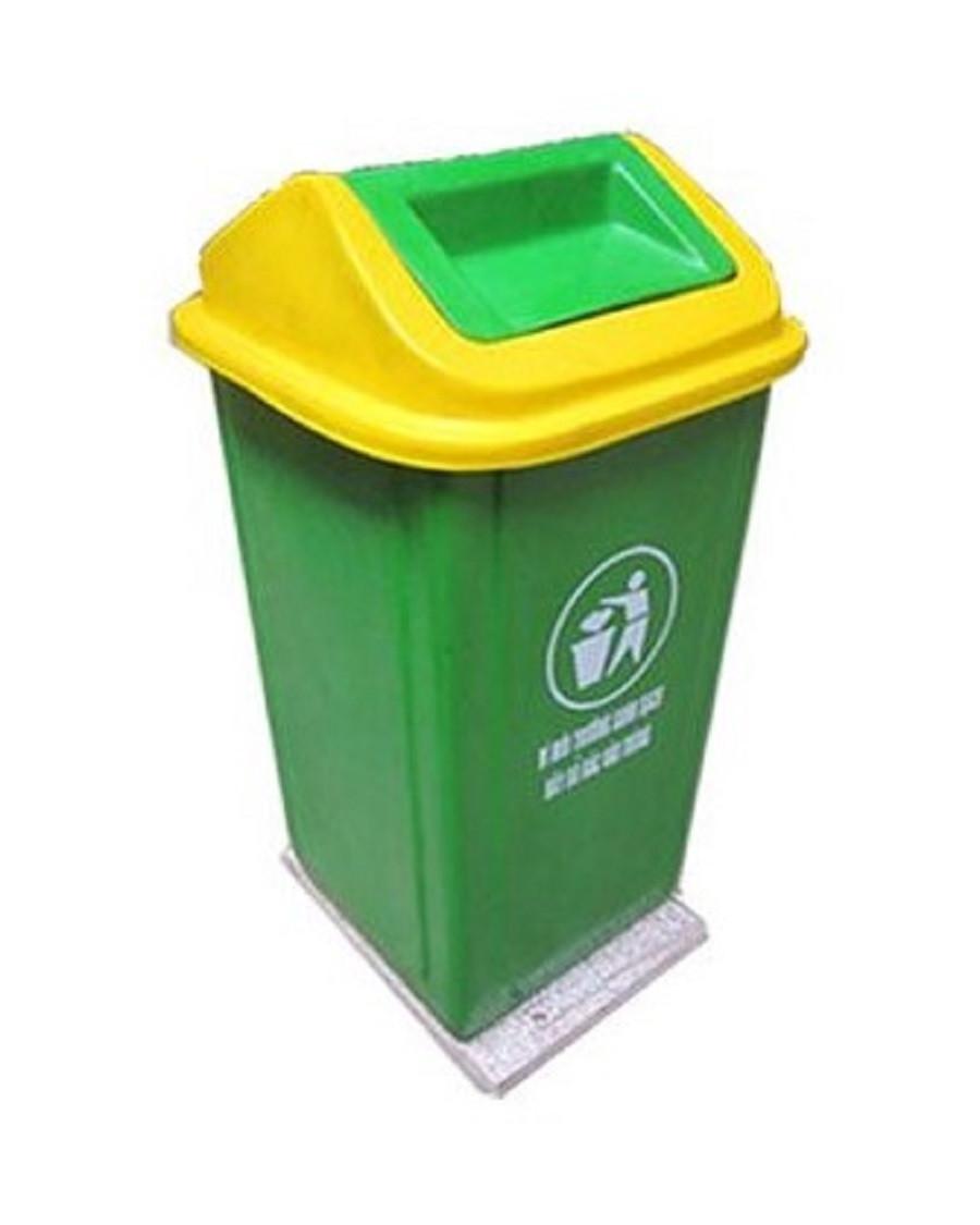 Thùng rác composite 90 lít đế cố định