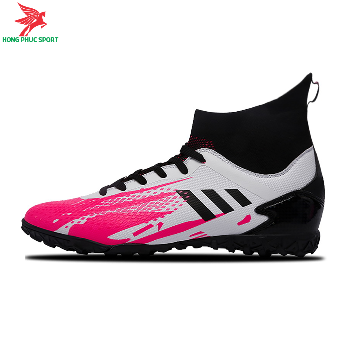 GIÀY ĐÁ BANH CỔ CAO PREDATOR MÀU TRẮNG HỒNG SÂN CỎ NHÂN TẠO