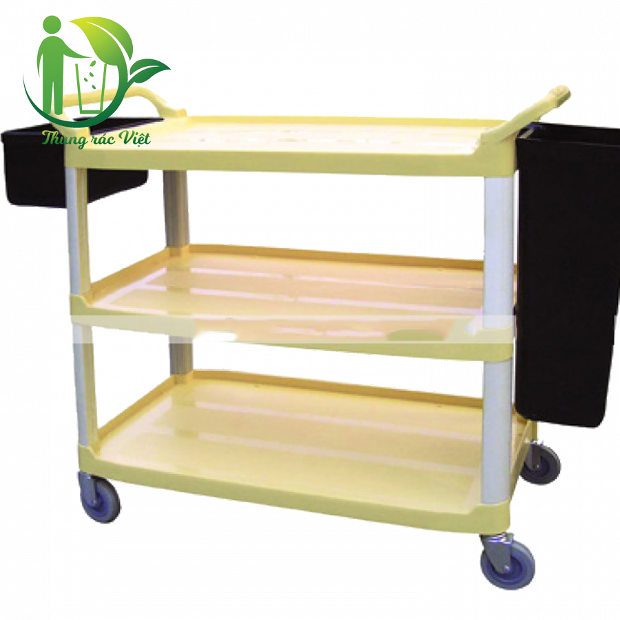Xe đẩy 03 tầng khung nhôm