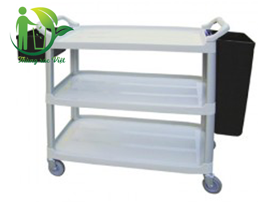 Xe đẩy 03 tầng khung nhôm