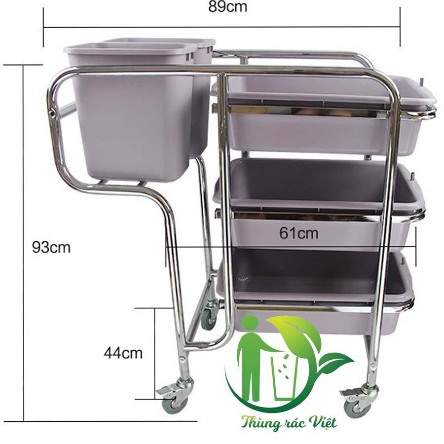Xe đẩy thu gom bát đĩa loại nhỏ