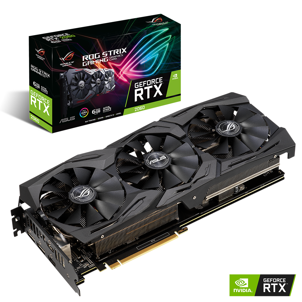Card màn hình ASUS ROG STRIX RTX 2060 -O8G EVO GAMING (8GB GDDR6, 256-bit,HDMI+DP, 1x6-pin + 1x8-pin) V2