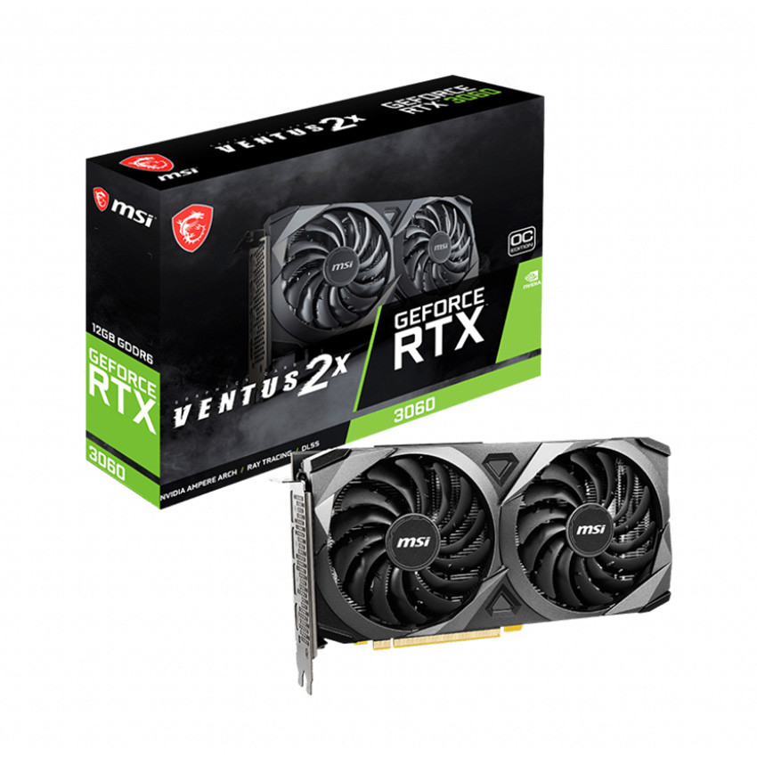 Card màn hình MSI RTX 3060 VENTUS 2X OC 12 GB (12GB GDDR6, 192-bit, HDMI +DP, 1x8-pin) - MBC