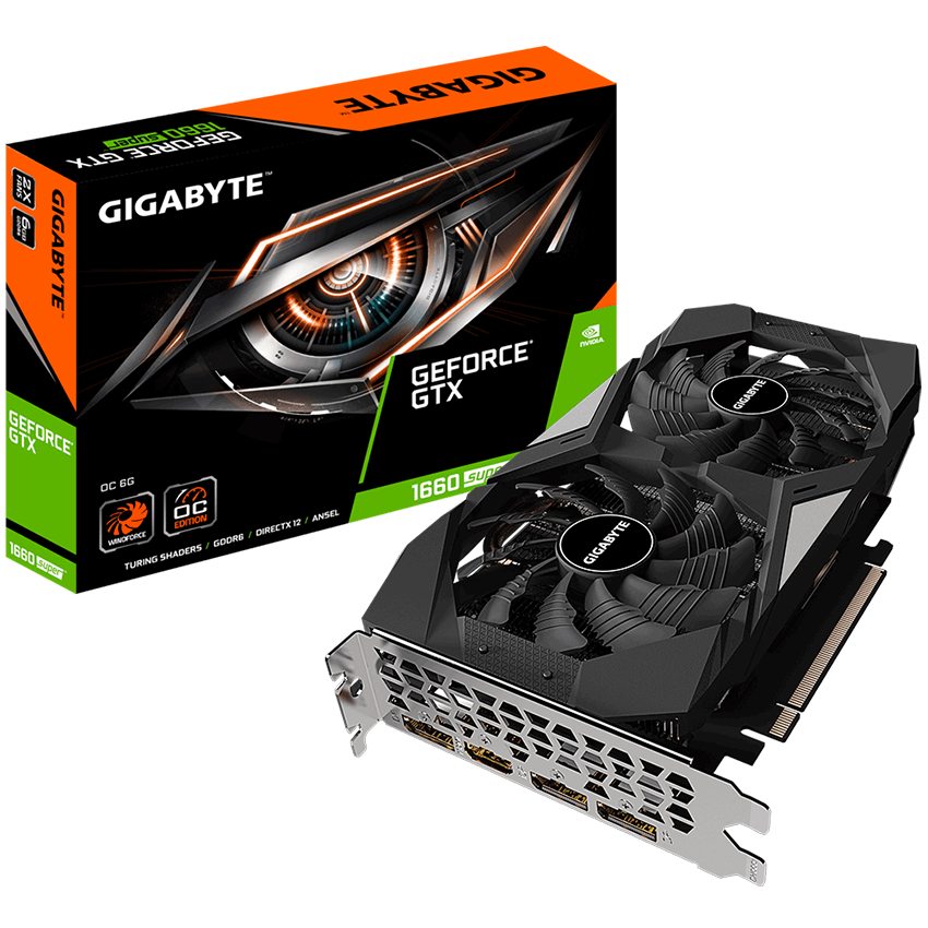 Card màn hình GIGABYTE GTX 1660 Super OC-6G (6GB GDDR6, 192-bit, HDMI+DP, 1x8-pin) - MBC