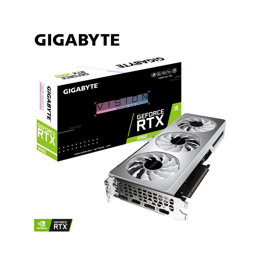 Card màn hình Gigabyte RTX 3060 VISION OC 12G (12GB GDDR6, 192-bit, HDMI +DP, 1x8-pin) - MBC