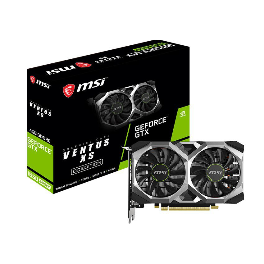 Card màn hình MSI GTX 1650 Super VENTUS XS OC (4GB GDDR6, 128-bit, DVI+HDMI+DP, 1x6-pin) - MBC
