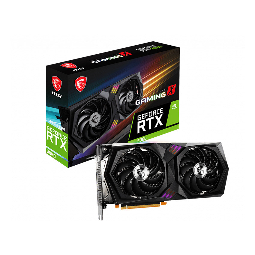 Card màn hình MSI RTX 3060 GAMING X 12GB (12GB GDDR6, 192-bit, HDMI +DP, 1x8-pin, 1x6-pin) - MBC