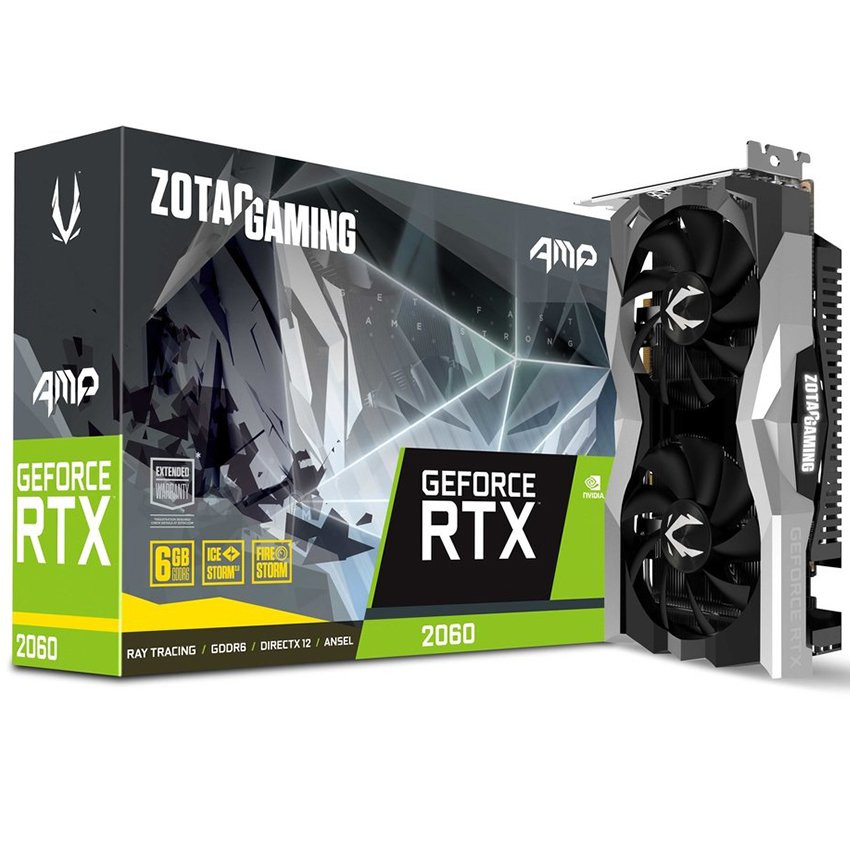Card màn hình ZOTAC RTX 2060 (6GB GDDR6, 192-bit, HDMI+DP, 1x8-pin) - MBC