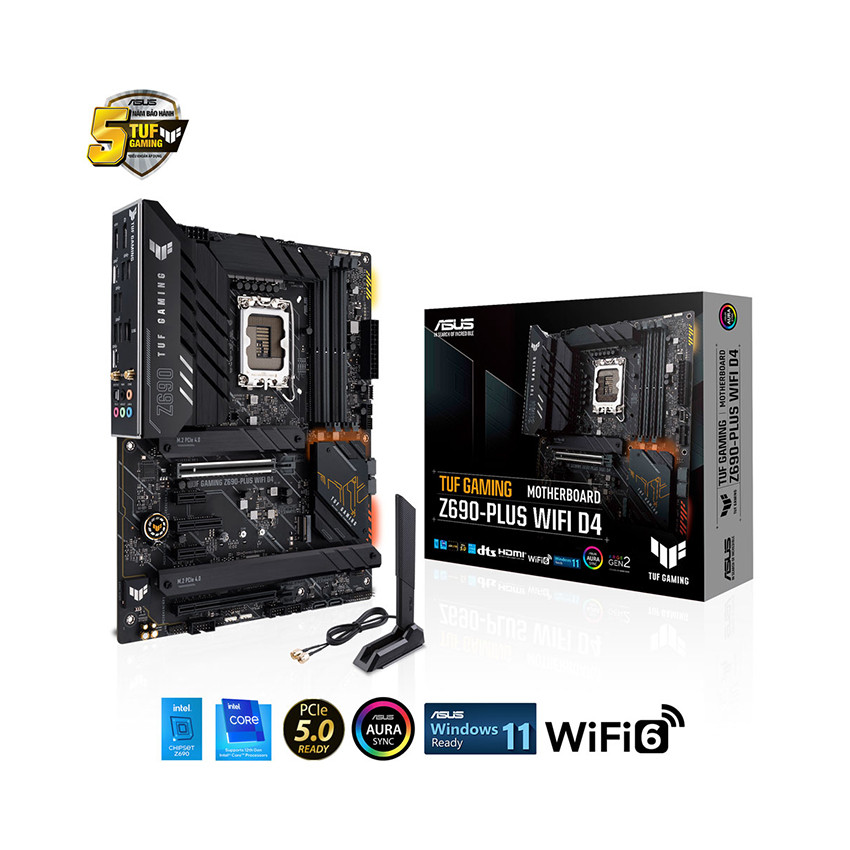 Mainboard ASUS TUF GAMING Z690-PLUS WIFI D4 (Intel Z690, Socket 1700, ATX, 4 khe RAM DDR4) - MBC