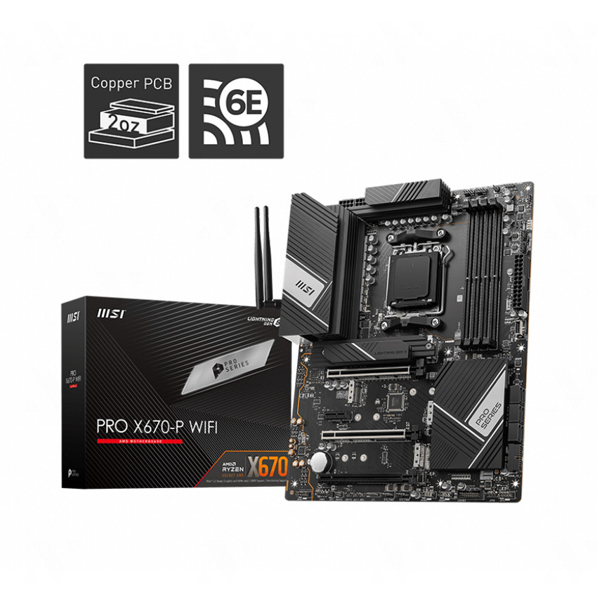 Mainboard MSI PRO X670-P WIFI (AMD X670, Socket AM5, ATX, 4 khe RAM DRR5) - MBC
