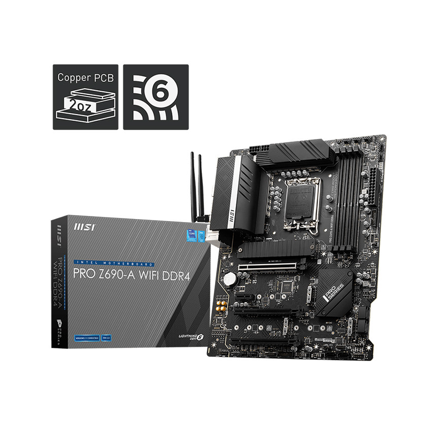 Mainboard MSI PRO Z690-A WIFI D4 (Intel Z690, Socket 1700, ATX, 4 khe RAM DDR4) - MBC
