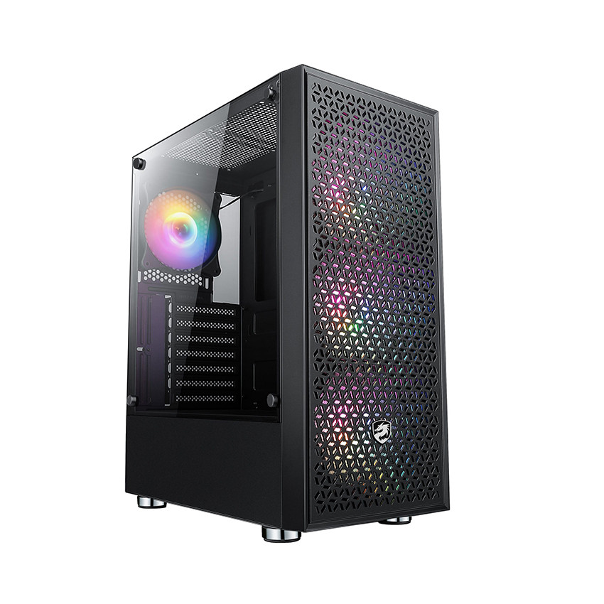 Vỏ Case Vitra Poseidon R03 Black (Mid Tower/Màu Đen/ Kèm 3 Fan RGB) - MBC