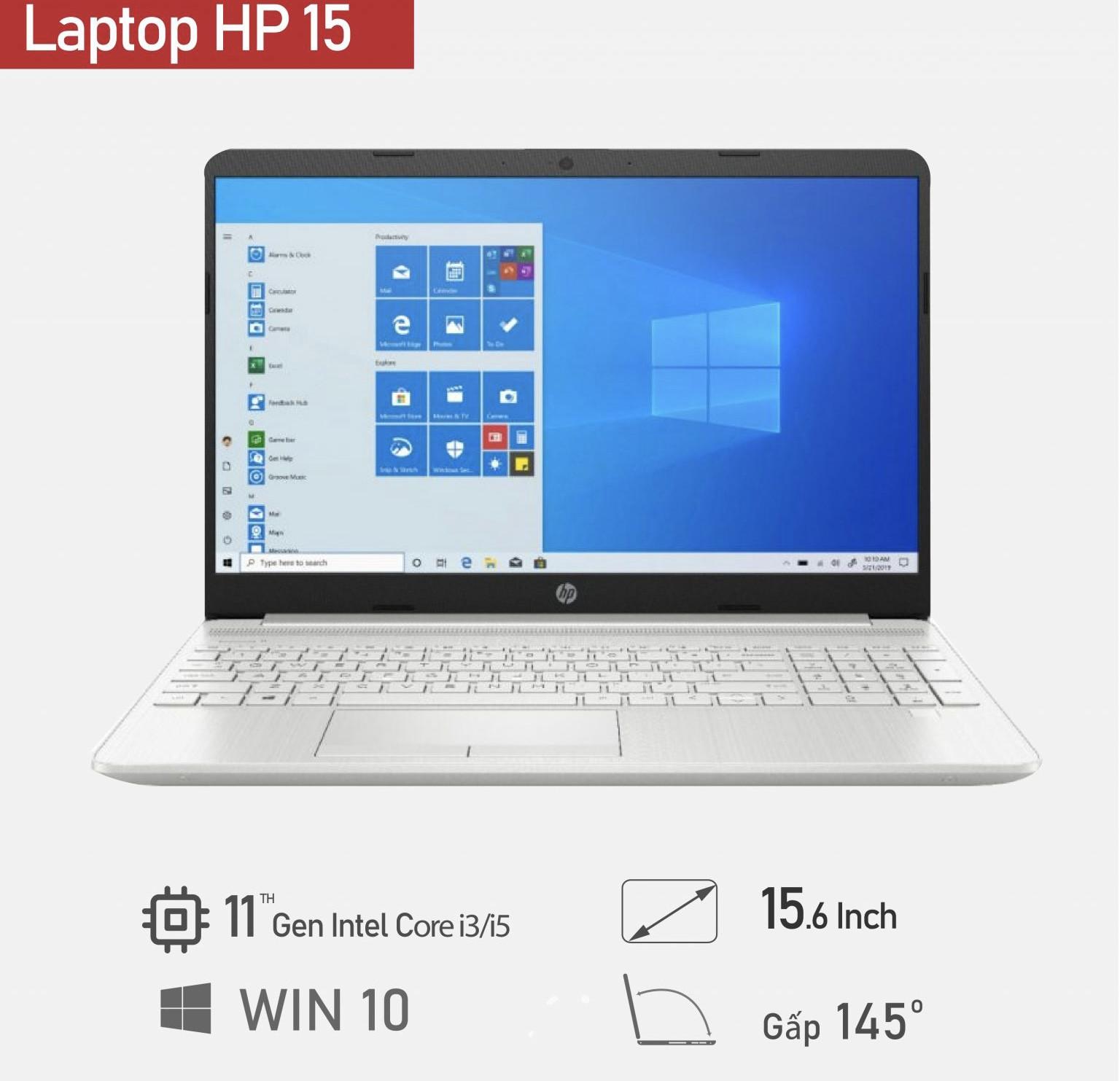 HP 15 DW3033dx (405F6UA)(i3 1115G4/8GB/256GB SSD/15.6 FHD/Win/Bạc) Giá Rẻ