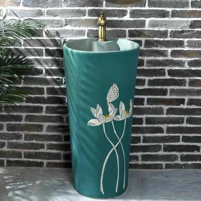 CHẬU RỬA CÂY HOA XANH