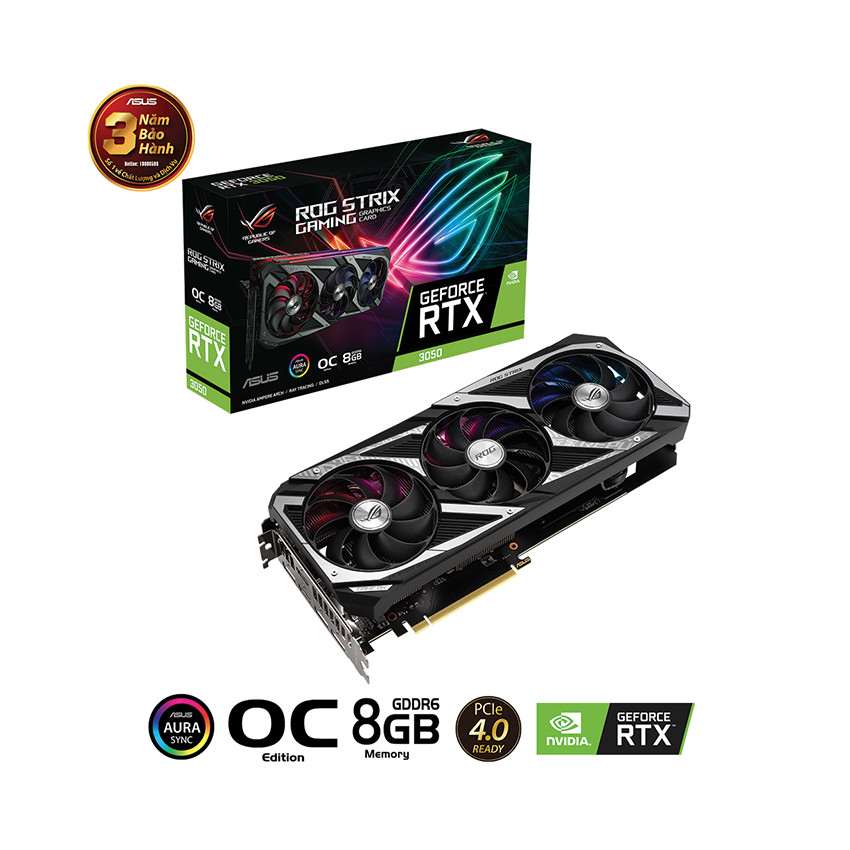 Card màn hình Asus ROG-STRIX-RTX 3050-O8G-GAMING - MBC