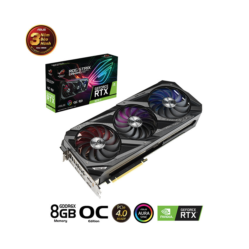 Card màn hình Asus ROG STRIX RTX 3070 Ti-O8G-GAMING - MBC