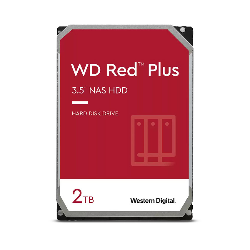 Ổ cứng HDD WD 2TB Red Plus 3.5 inch, 5400RPM, SATA, 128MB Cache (WD20EFZX) - MBC