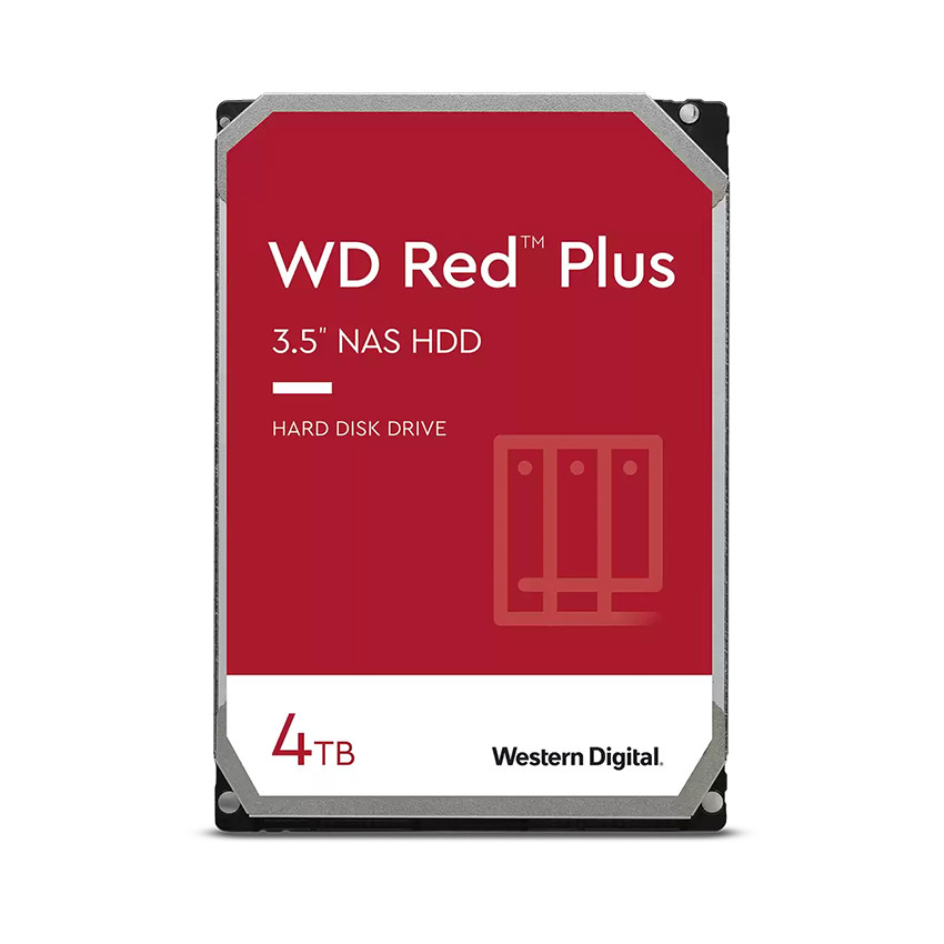 Ổ cứng HDD WD 4TB Red Plus 3.5 inch, 5400RPM, SATA, 128MB Cache (WD40EFZX) - MBC
