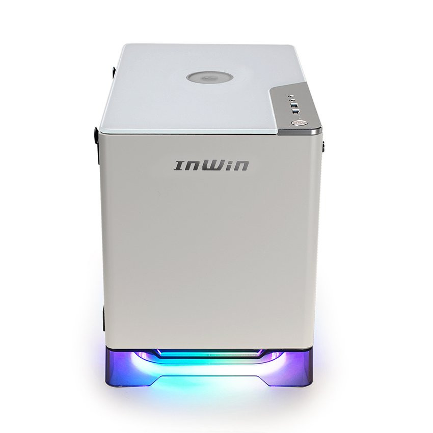 Vỏ case InWin A1 Plus White QI Charger - Full Side Tempered Glass Mini ITX ( Mini Tower/Màu Trắng) - MBC