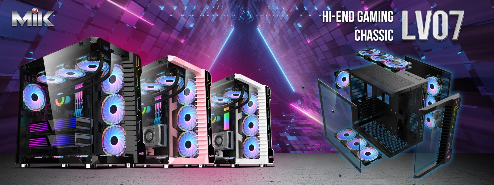Vỏ Case máy tính MIK LV07 – WHITE (Mid Tower/ Màu Trắng) - MBC