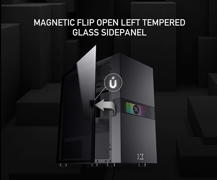 Vỏ case Xigmatek FADIL 1F - EN47970 (Màu Đen/ 1 Fan RGB) - MBC