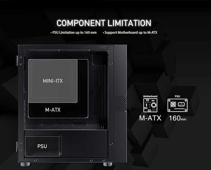 Vỏ case Xigmatek FADIL 1F - EN47970 (Màu Đen/ 1 Fan RGB) - MBC