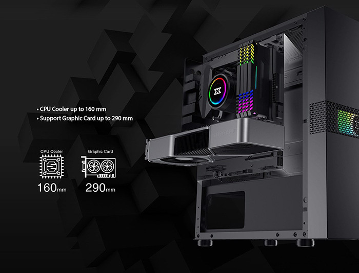 Vỏ case Xigmatek FADIL 1F - EN47970 (Màu Đen/ 1 Fan RGB) - MBC