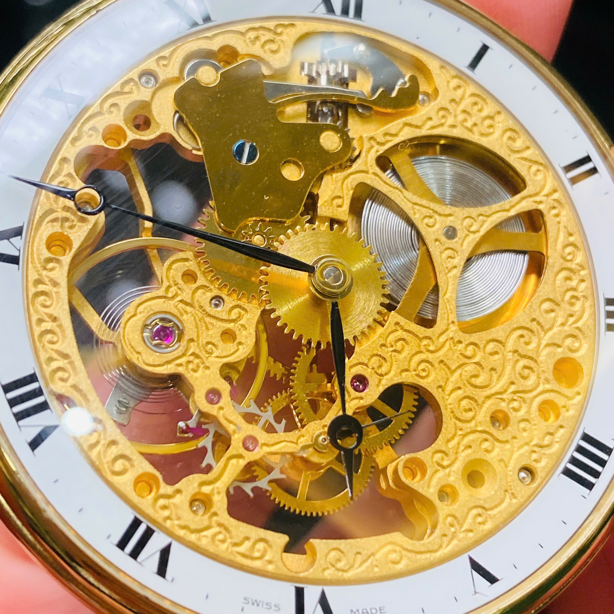 Đồng hồ quýt Aerowatch Thụy Sĩ lộ cơ, kèm box