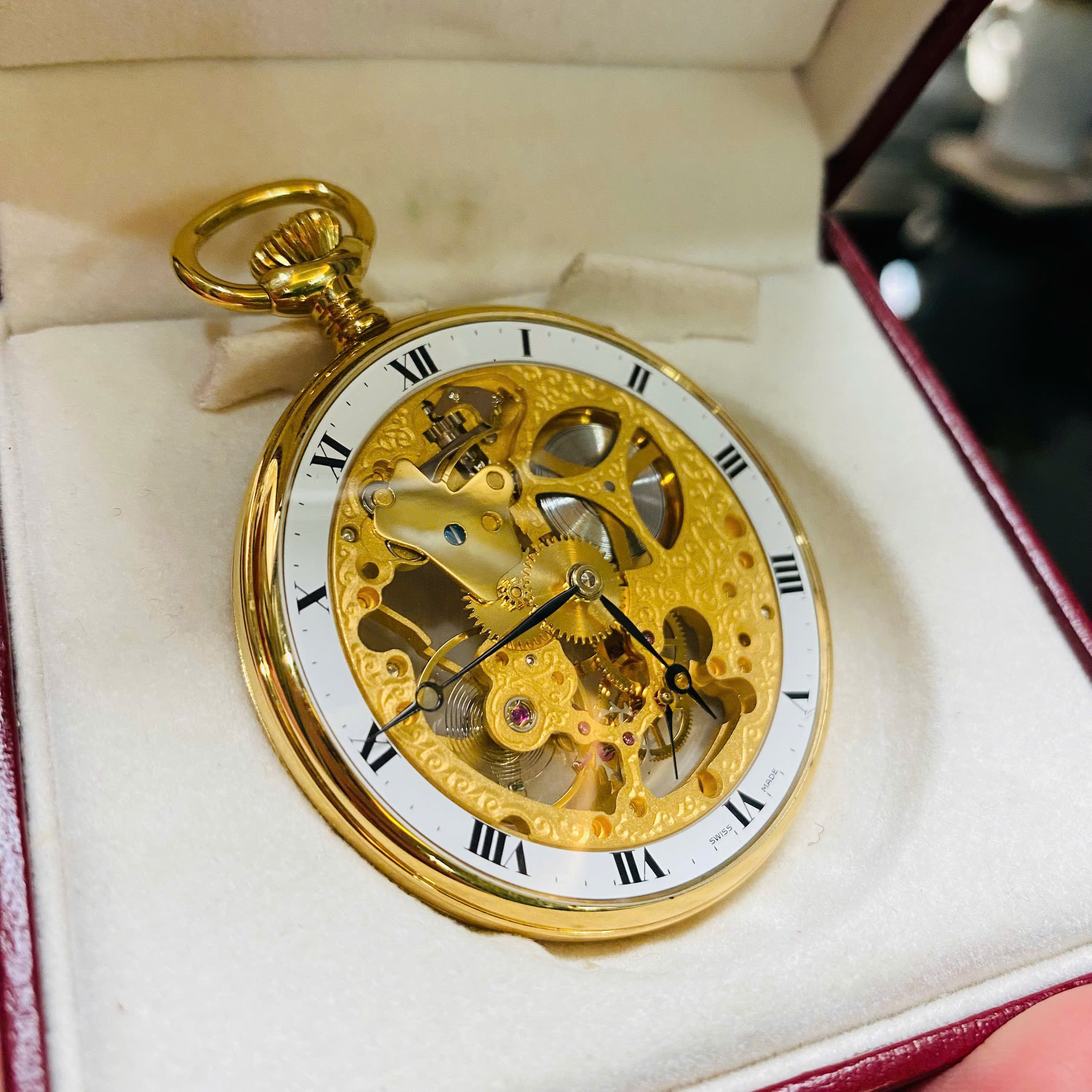 Đồng hồ quýt Aerowatch Thụy Sĩ lộ cơ, kèm box