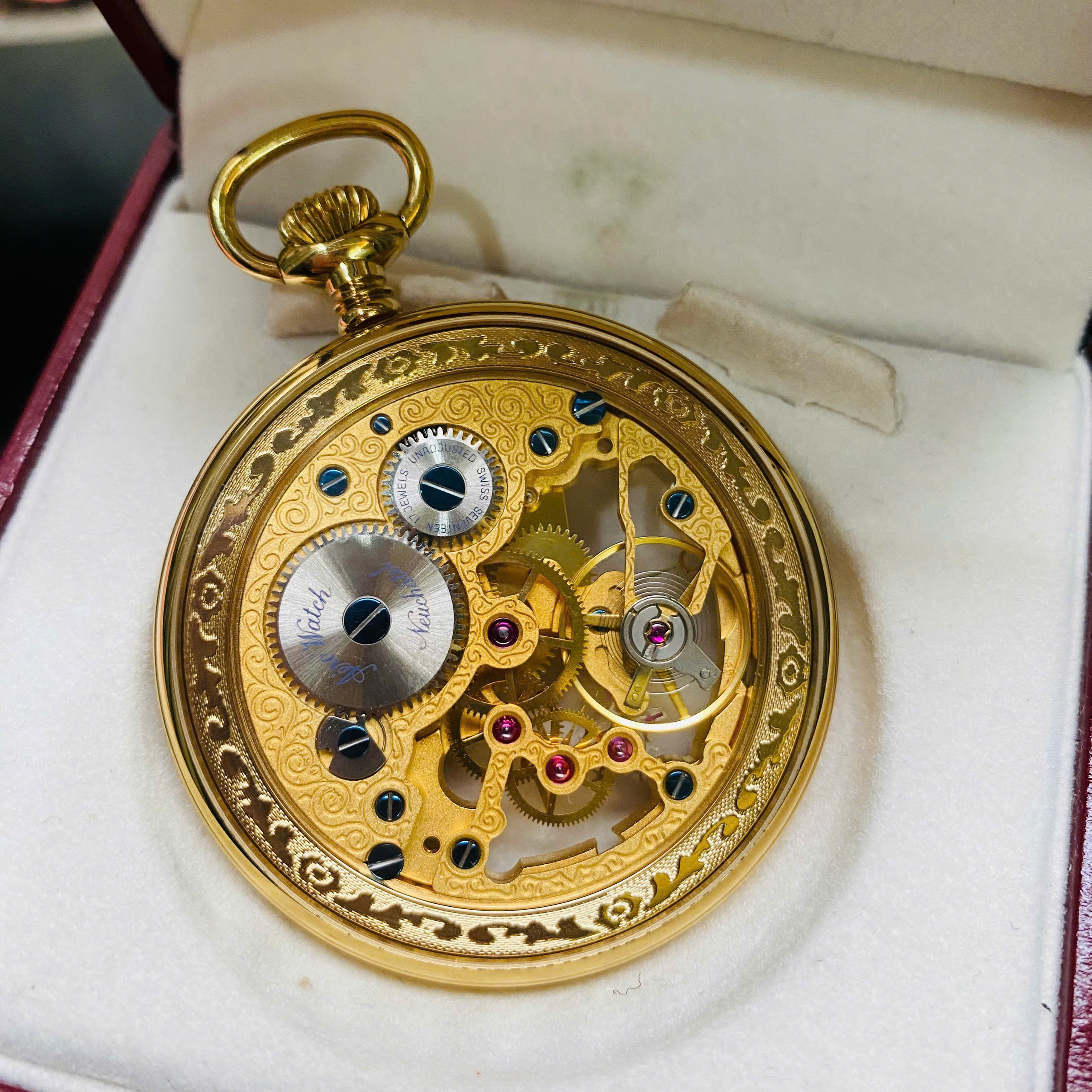 Đồng hồ quýt Aerowatch Thụy Sĩ lộ cơ, kèm box