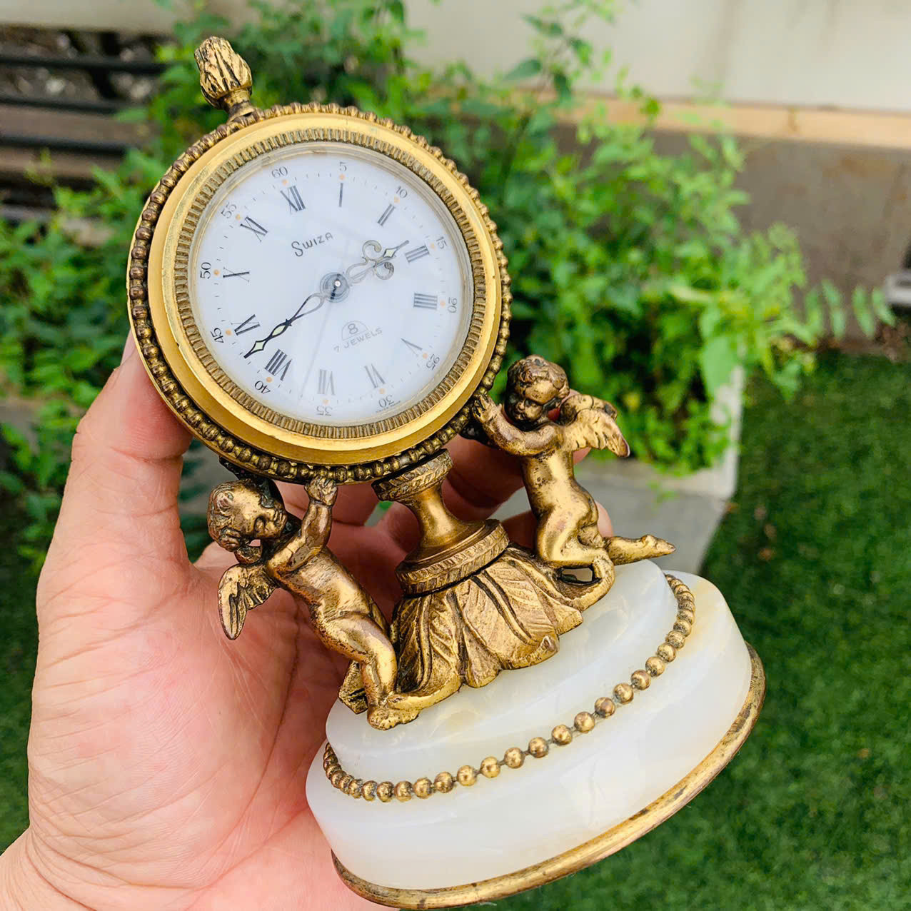 Đồng hồ báo thức Swiza Thụy Sĩ tượng thiên thần
