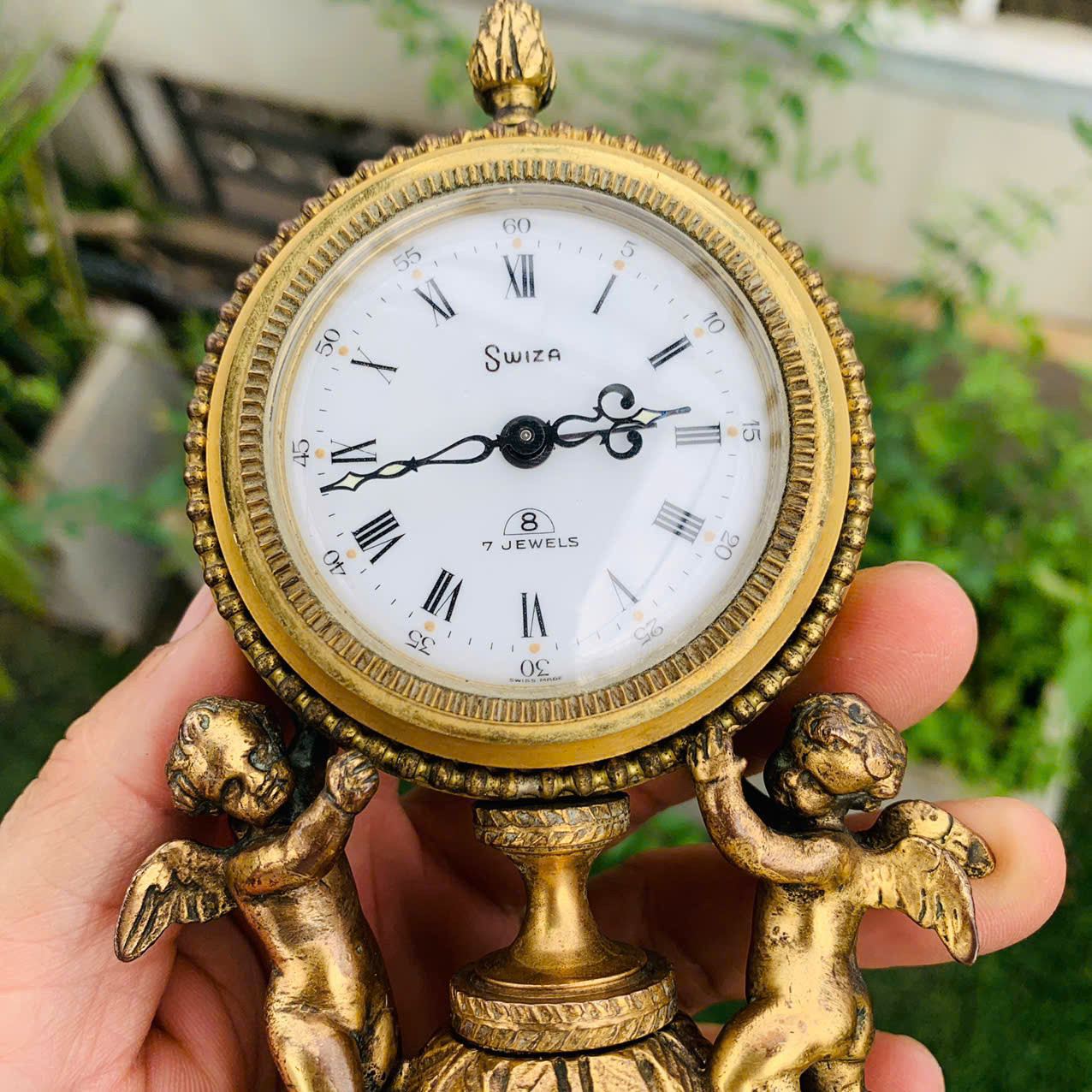 Đồng hồ báo thức Swiza Thụy Sĩ tượng thiên thần