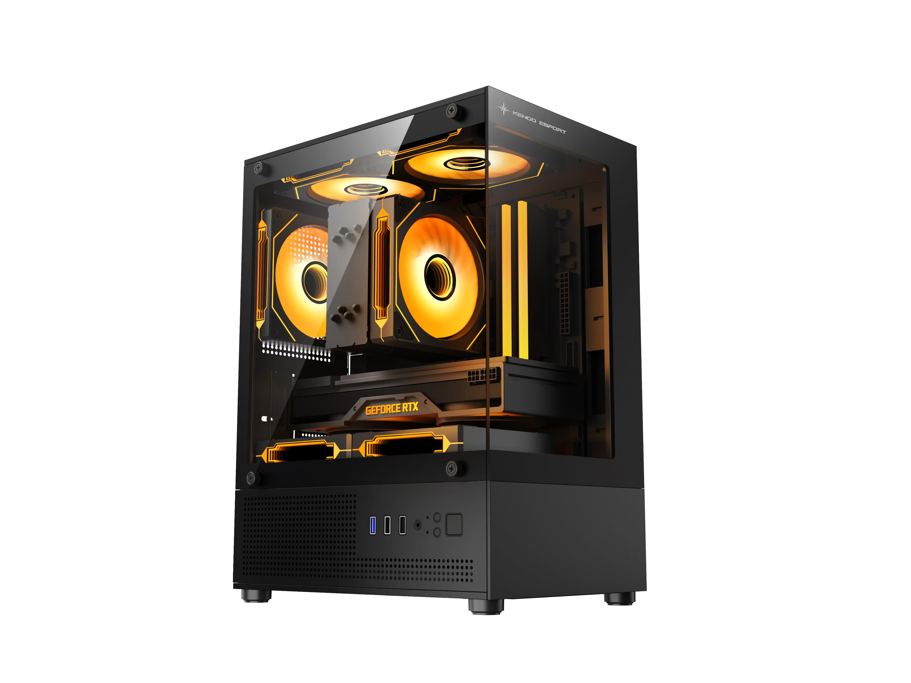 Vỏ  Kenoo Esport MK120 kèm 3fan RGB - Màu Đen