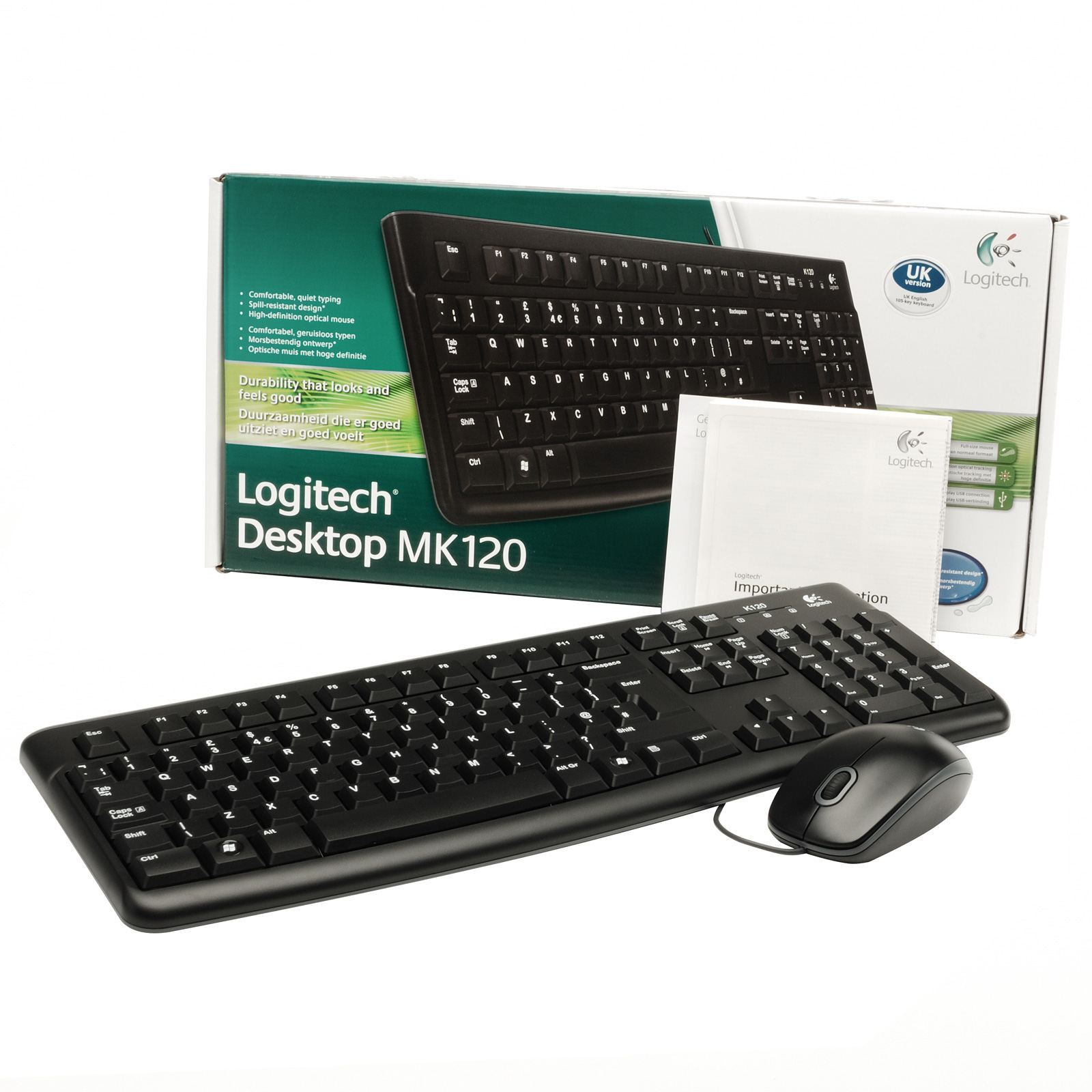 Bộ Bàn Phím Chuột Logitech MK120 (USB/đen)