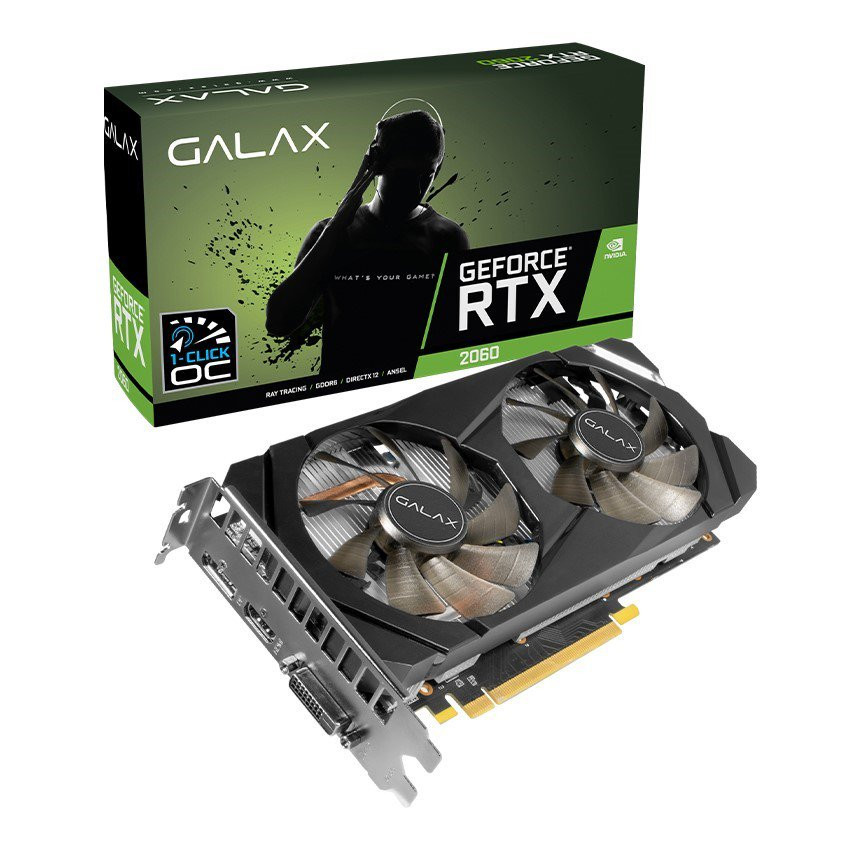 Card màn hình GALAX RTX 2060 26NRL7HPX7OC (6GB GDDR6, 192-bit, DVI+HDMI+DP, 1x8-pin)