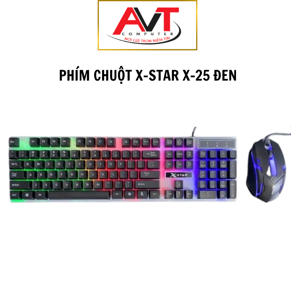 BỘ PHÍM CHUỘT XSTAR X25 Đen có LED